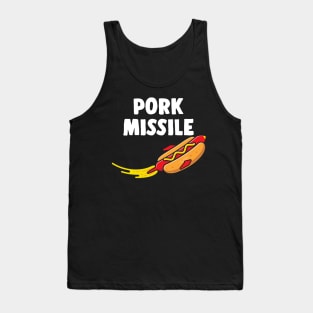 Hot Dog Pork Missile Wiener Rocket Ship Funny Hotdogologist Tank Top